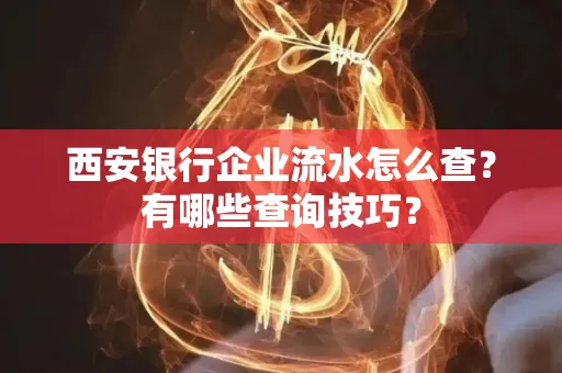 西安银行企业流水怎么查?有哪些查询技巧?