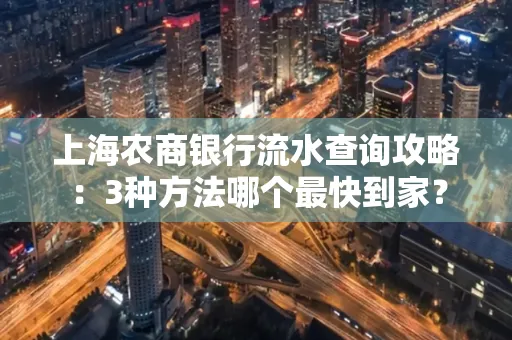 上海农商银行流水查询攻略：3种方法哪个最快到家？