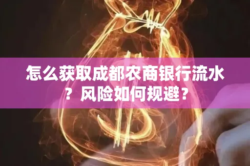 怎么获取成都农商银行流水？风险如何规避？